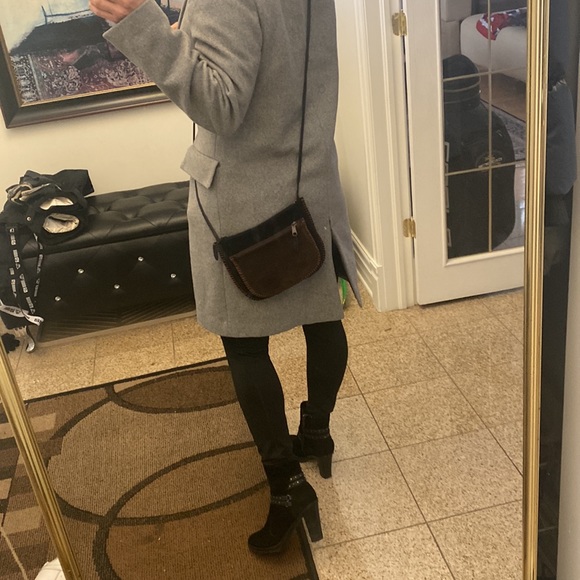 Vintage CARLOS FALCHI brown/black/tan suede crossbody bag - Picture 5 of 10